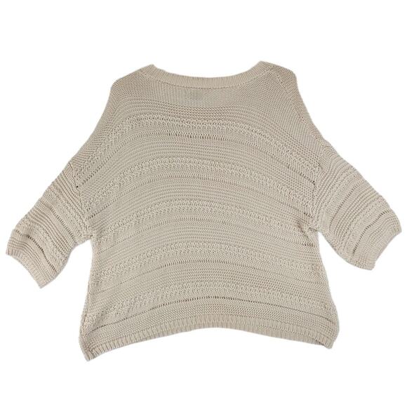 Joseph A Qu'est-Ce Que C'est Silk? Womens L Beige Chunky Knit Sweater Dolman Slv - Picture 4 of 6